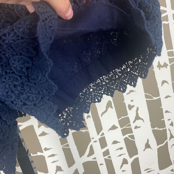 Navy Blue Crochet Lace Riviera Short 10 - Picture 4 of 8